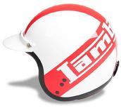 View Item New Heritage Lambretta St. George Cross Open Faced Peaked Scooter Helmet